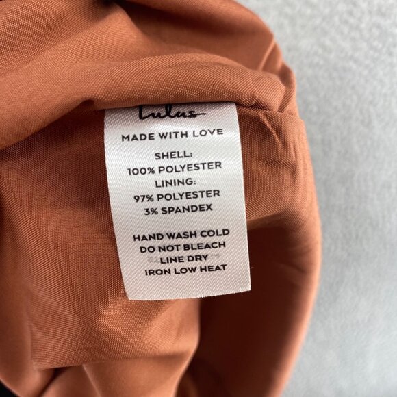 Lulus Dress Women Extra Small Hot Night Out Bronze Satin Surplice Faux Wrap Mini - Picture 7 of 11